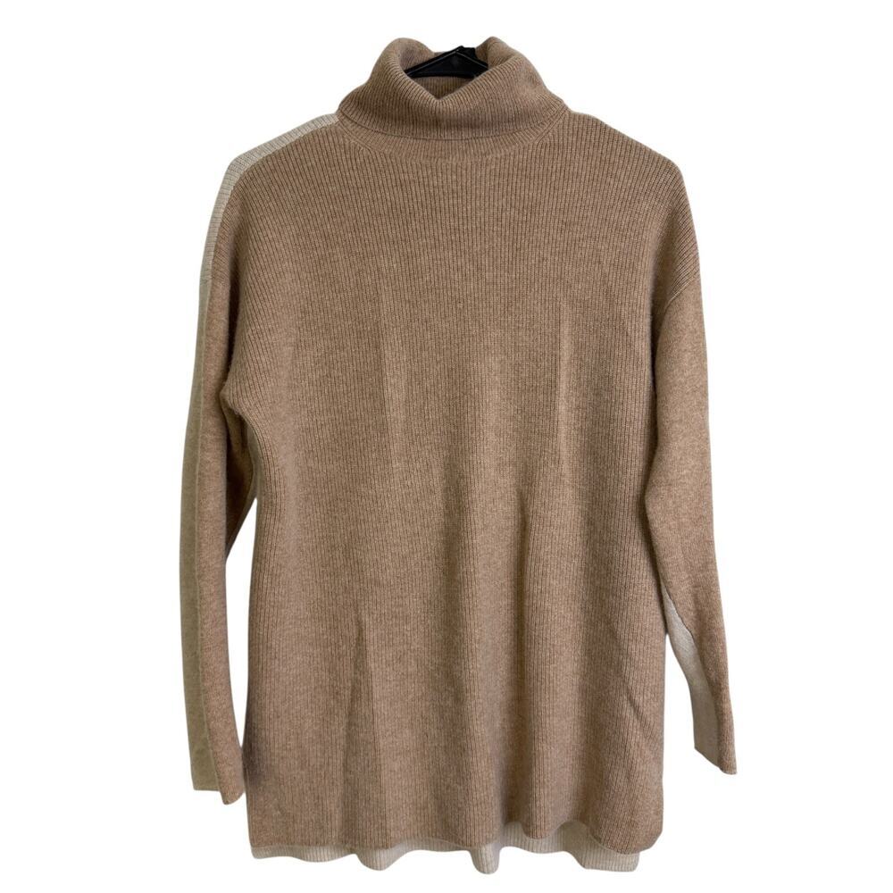 Vineyard Vines Cashmere Turtleneck Sweater Womens XS Tan Beige Pullover Knit